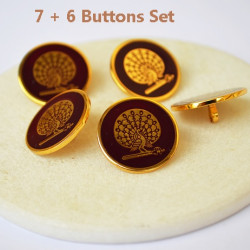 Maroon Peacock Button set of 13