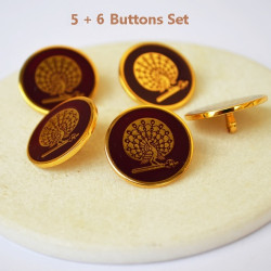 Maroon Peacock Button set of 11