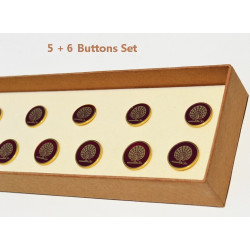 Maroon Peacock Button set of 11