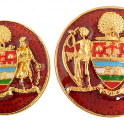 Silver & Enamel Coat of Arms Buttons